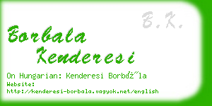 borbala kenderesi business card